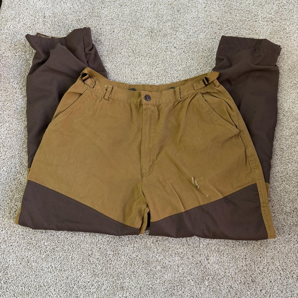 Master Sportsman Pants Mens Large Brown Canvas Relaxed Fit Straight Field Work